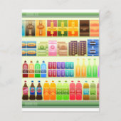 スーパーマーケットの市販の商品スナック ポストカード (正面)