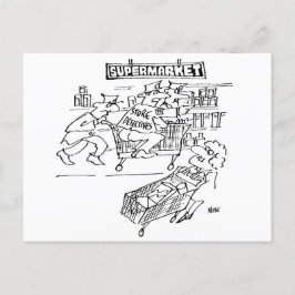 スーパーマーケットの店舗探おもしろい偵 ポストカード