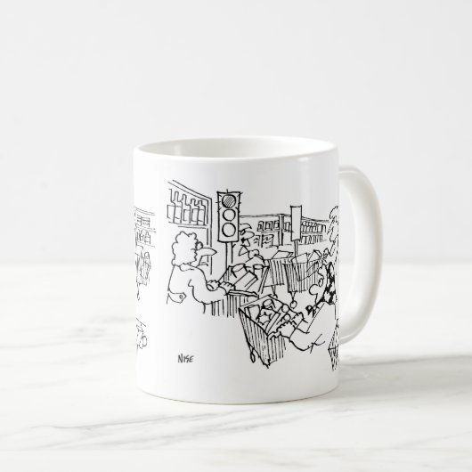 スーパーマーケットトラヒックライトスーパーストアテーマ コーヒーマグカップ (正面右)