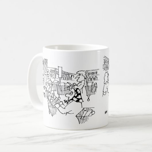 スーパーマーケットトラヒックライトスーパーストアテーマ コーヒーマグカップ (正面左)
