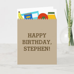 スーパーマーケットバッグサック誕生日 カード
