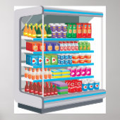 スーパーマーケット乳製品冷蔵庫 ポスター (正面)