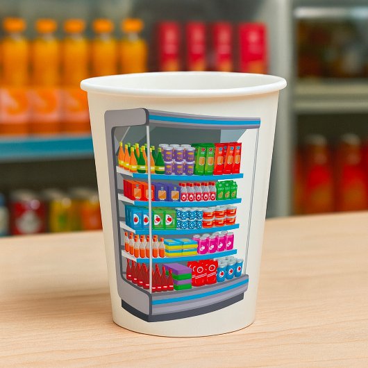 スーパーマーケット乳製品冷蔵庫 紙コップ