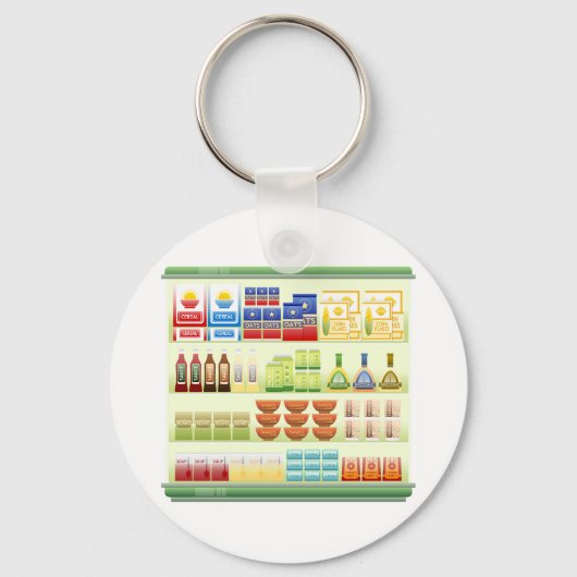 スーパーマーケット商品棚キーチェーン キーホルダー (正面)
