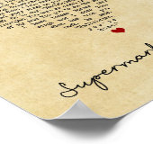 スーパーマーケット花ヴィンテージハートソング歌詞プリント ポスター (角)