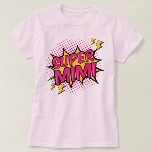 スーパーミミ コミック スーパーヒーロー Tシャツ (デザイン正面)