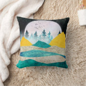 スーパームーンの昇る風景 クッション (ブランケット)