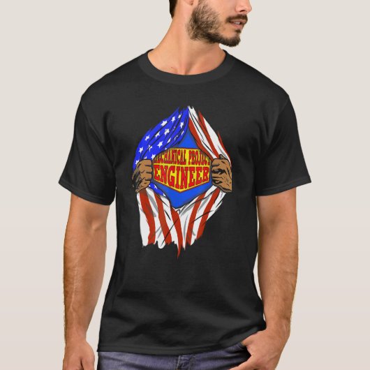 スーパーメカニカルプロジェクトエンジニアヒーローの仕事 Tシャツ (正面)