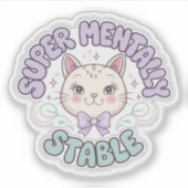 スーパーメンタルタフ猫ビニールステッカー シール (正面)
