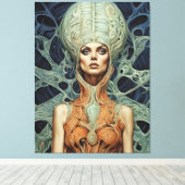 スーパーモデルエイリアン女性 キャンバスプリント (インサイチュ (ウッドフロア))