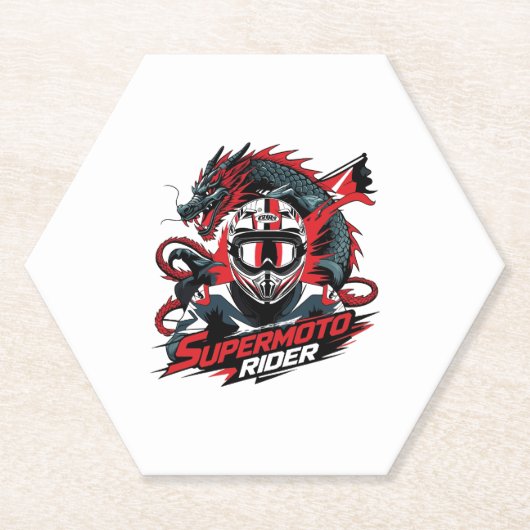 スーパーモトライダー � オートバイ ペーパーコースター (正面)
