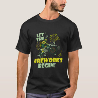 スーパーモト花火Mxモトクロスダートバイク4th O Tシャツ