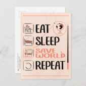 スーパー地理教師が世界を救う感謝の贈り物 ポストカード (正面/裏面)