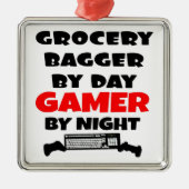 スーパー袋詰め屋が遊のビデオゲームを愛 メタルオーナメント (正面)