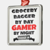 スーパー袋詰め屋が遊のビデオゲームを愛 メタルオーナメント (左)