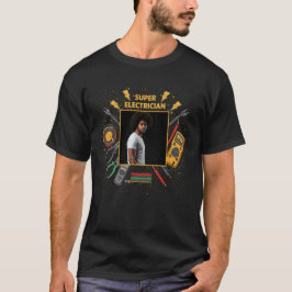 スーパー電気工事業者のカスタムフォトTシャツ Tシャツ