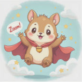スーパー・スクイーク！かわいいフライング・リスとケープ シール (正面)