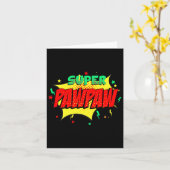 スーパー パパ 祖父スタイルのコミック ヒーロー 父の日 カード (黄色い花)