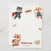 スーパー ヒーロー 動物 キッズ 誕生日 サンクス カード (正面)