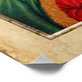 スーフィミスティックポートレートのRumi on フェイク Parchment BG ポスター (角)