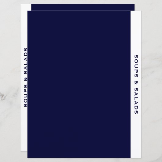 スープとサラダ |レシピ分割器 |ネイビー&ホワイト (正面/裏面)