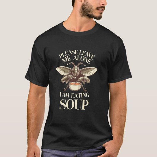 スープを食べているので静かにして モスマン Tシャツ (正面)