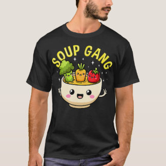 スープギャングのかわいい野菜のボウル かわいい料理 Tシャツ
