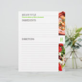 スープサラダパーソナライズされた手書きレシピ紙 (スタンド正面)