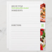 スープサラダパーソナライズされた手書きレシピ紙 (正面/裏面)