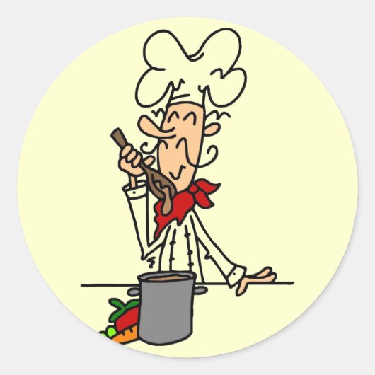 スープシェフTシャツ&ギフト ラウンドシール (正面)