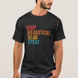 スープブレッドスティックサラダリピートレトロヴィンテージ Tシャツ