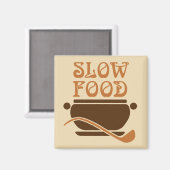 スープポットと鍋付きスローフード マグネット (正面/裏面)
