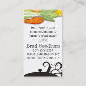 スープポットの野菜のシェフの料理用の名刺 名刺 (裏面)