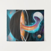 スープポータルのデジタルアートの宇宙ボウル タペストリー (正面(横))