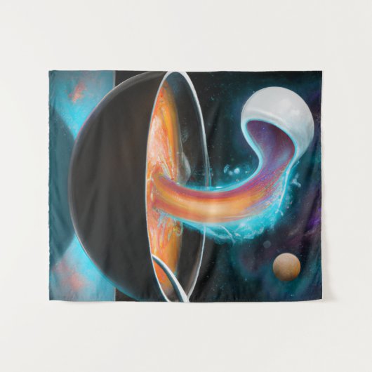 スープポータルのデジタルアートの宇宙ボウル タペストリー (正面(横))
