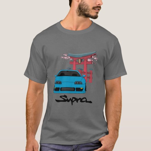 スープラ MK4 サクラ鳥居 JDM アート Tシャツ (正面)