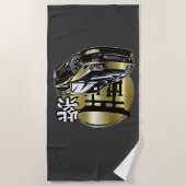 スープラMk 4ゴールデンドリフトカー ビーチタオル (正面)