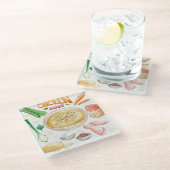 スープレシピグラスコースター ガラスコースター (アングル)