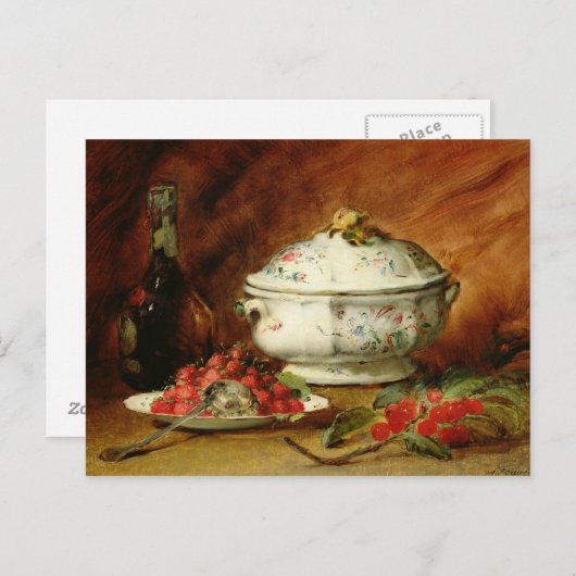 スープ深皿が付いている静物画 ポストカード (正面/裏面)