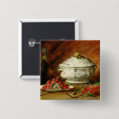 スープ深皿が付いている静物画 缶バッジ (正面&裏面)