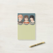 スープ3姉妹を食べているヴィンテージの小さな女の子 ポストイット (デスク上)