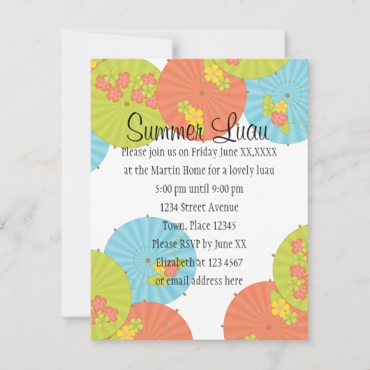 スーベニアドリンク傘 招待状 (正面)