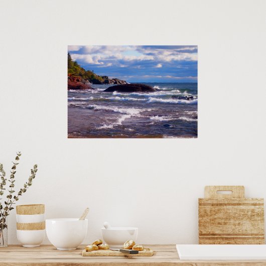 スーペリア湖の波 ポスター (キッチン)