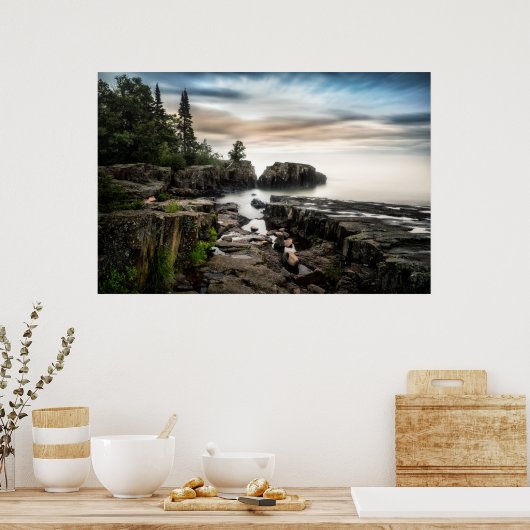 スーペリア湖の海岸 |ミネソタ ポスター (キッチン)