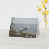 「スーペリア湖を探しているカモメたち」サンキューカード カード (黄色い花)