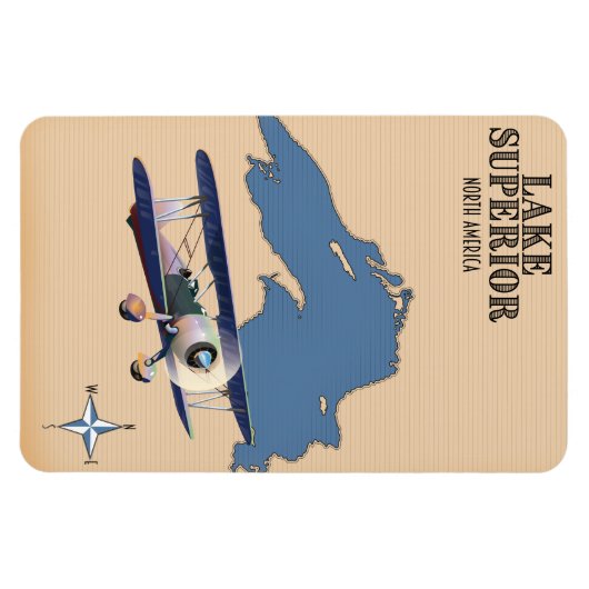 スーペリア湖北アメリカの地図 マグネット (横)