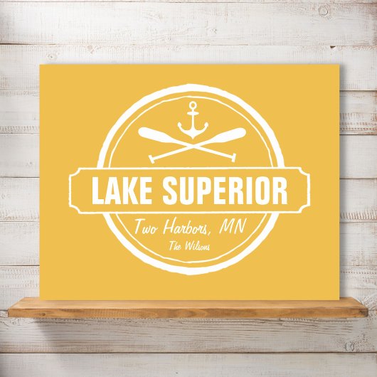 スーペリア湖，カスタムの町，名前，いかり，パドル ポスター