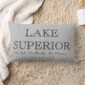 スーペリア湖、サメなし、塩、心配なし ランバークッション (ブランケット)