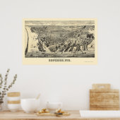 スーペリアWIパノラママップ – 1890 ポスター (キッチン)