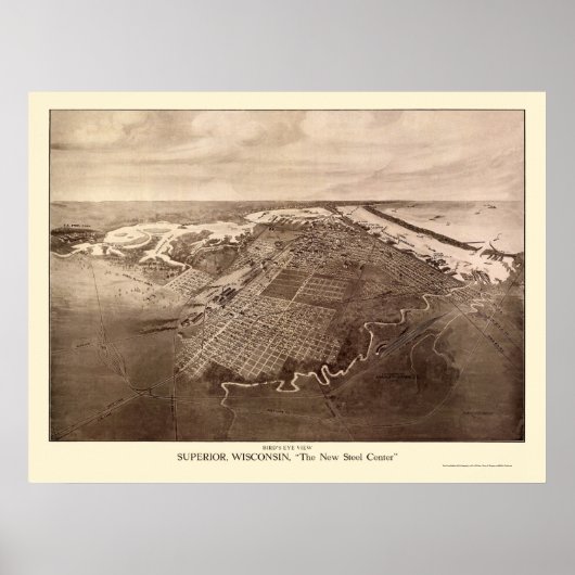 スーペリアWIパノラママップ – 1913 ポスター (正面)